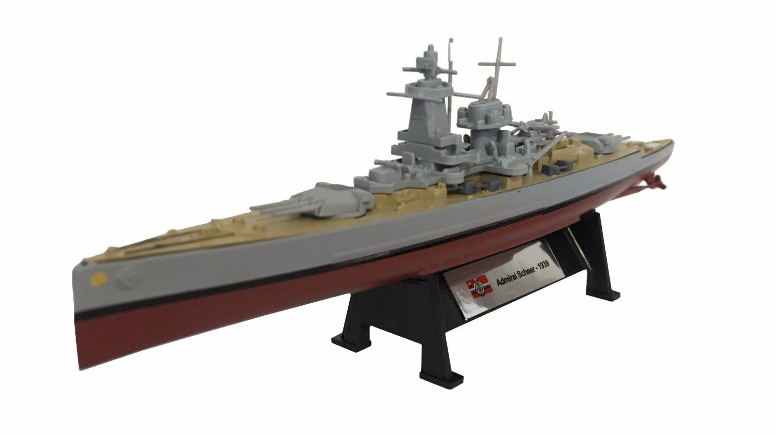 QIDS Ship Model Admiral Scheer 1939-1:1000 Battleship Model Warship Military Navy Ship for Table Home Desktop Decoration Showpiece