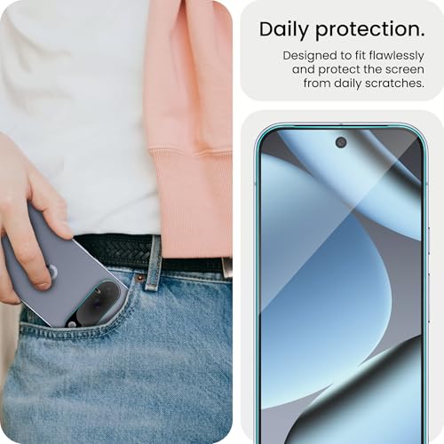 Image of FIRST MART Tempered Glass for Google Pixel 10 Pro with Black Camera Lens Protector & Installation Kit | HD Clear, Edge-to-Edge, Scratch Resistant, Case-Friendly | Pack of 1