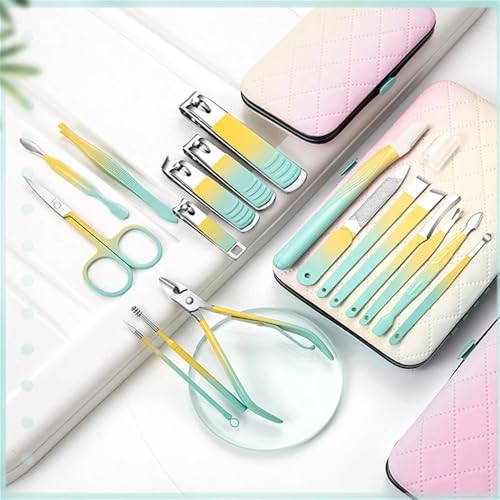 Zestaw obcinaczy do paznokci, 18-częściowy zestaw do manicure ze stali nierdzewnej, z nożyczkami i składaną torbą, narzędzie kosmetyczne do pielęgnacji i pielęgnacji paznokci