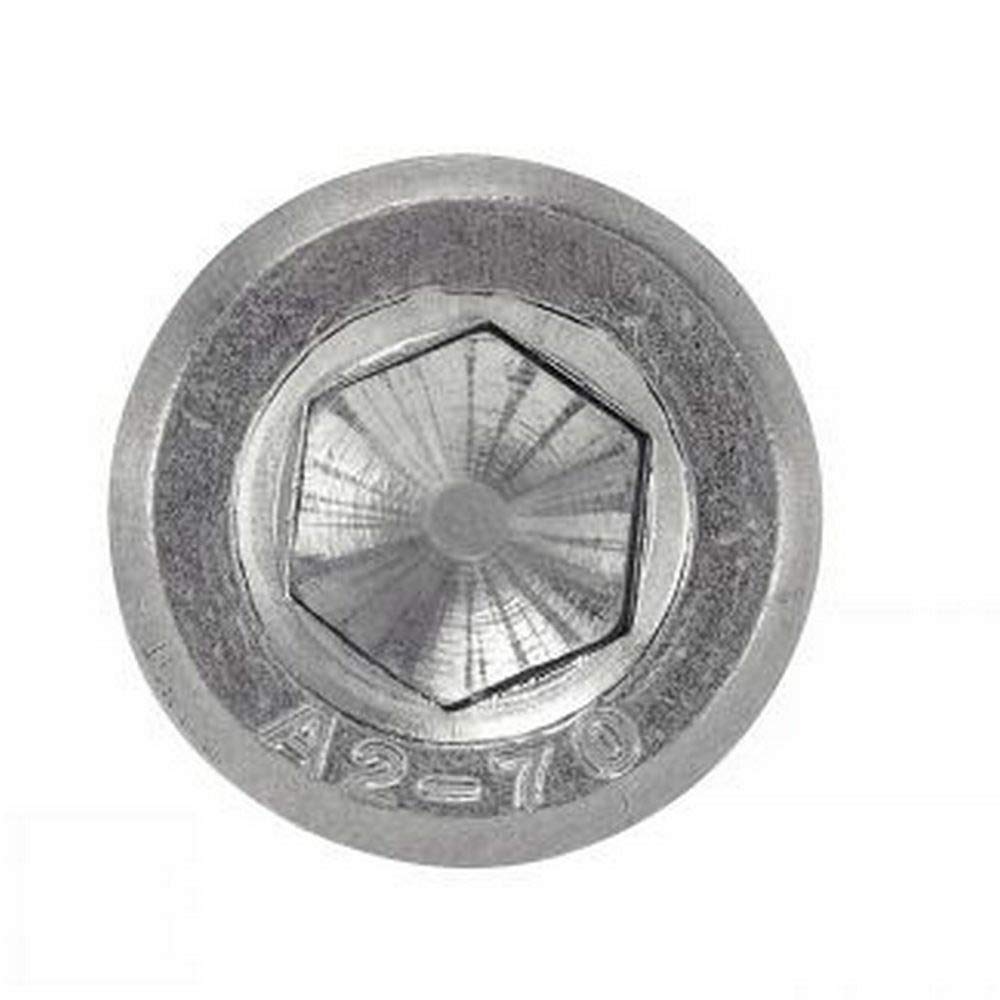 200 tornillos de chapa cilíndricos 4,8 x 50 acero inoxidable A2 hexágono interior forma C