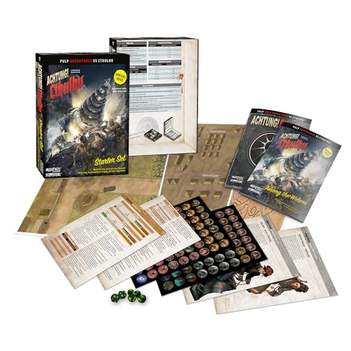 Modiphius Entertainment: Achtung! Cthulhu: Starter Set - RPG Boxed Set w/ 2 Books, Maps, Dice & Character Sheets, 2d20 System, Pulp Horror Roleplaying