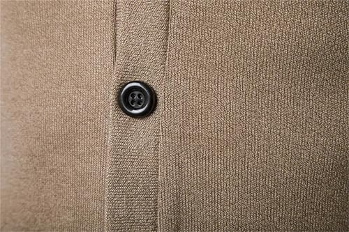 Men's V Neck Solid Color Knitted Casual Loose Long Sleeve Sweater Cardigan4