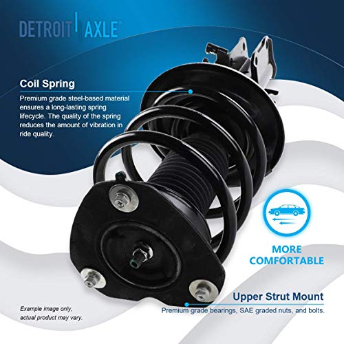 Image of Detroit Axle - 2 Front Struts for 2007-2013 Nissan Altima Complete Struts with Coil Spring 2008 2009 2010 2011 2012 Replacement Quick Install Ready Strut Shock Assembly
