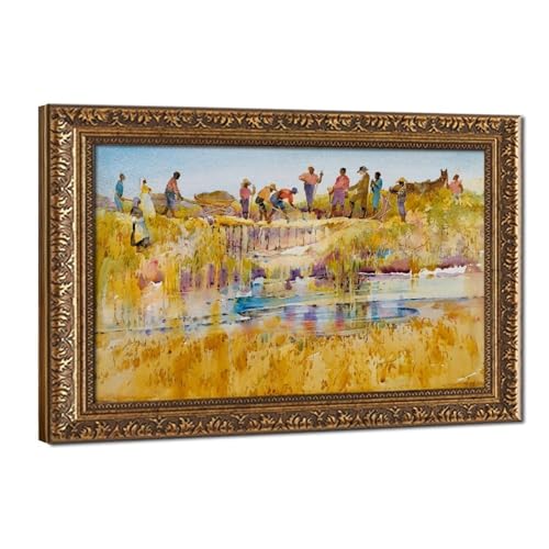 Affiche vintage Alice Ravenel Huger Smith poster sur toile avec cadre en bois pour bureau 40cm