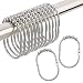 Amazer Shower Curtain Hooks Rings, Metal Wide Shower Curtain Rings Hooks for Bathroom Shower Rod Curtains, Polished Chrome, Set of 12