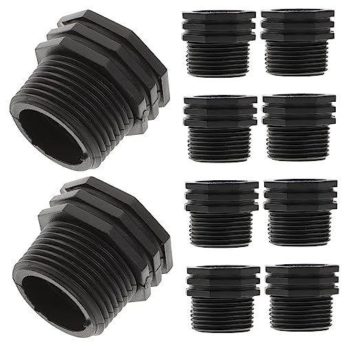 MOBUTOFU Easy Install Bulkhead Fitting 10pcs 3/4 to 1/2 Inch Hose Adapter for Water Tank and Rain Barrel Aquarium Connector