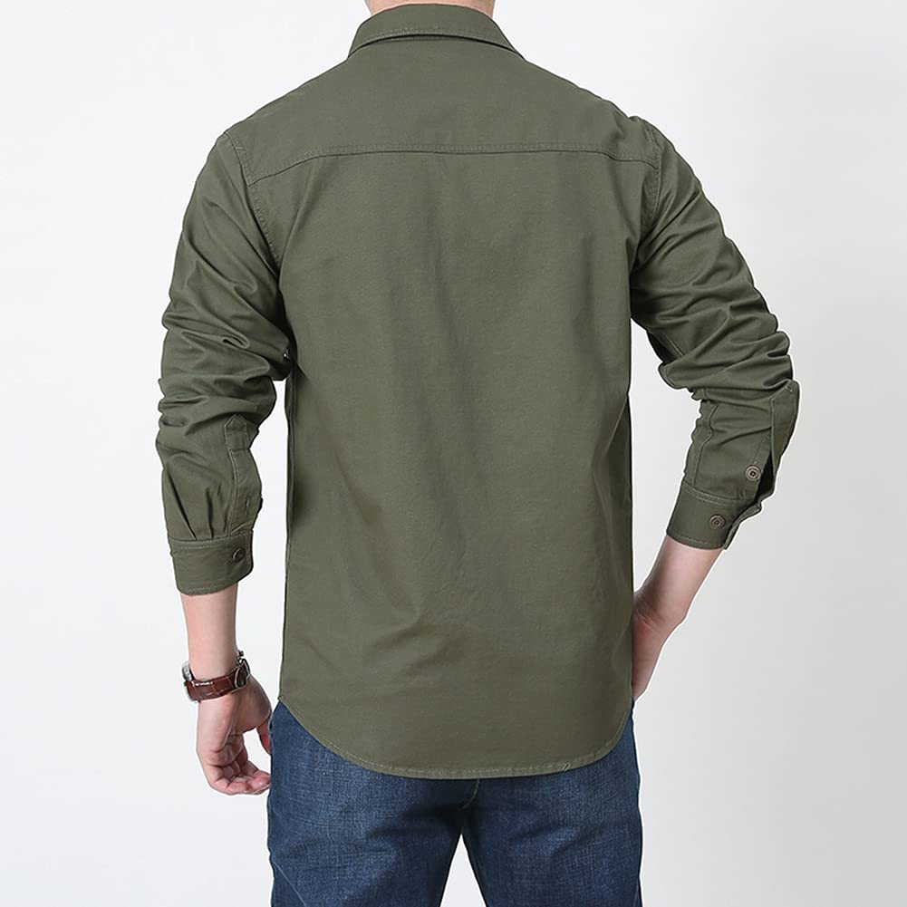 Hombres Chaqueta Estilo Militar Camisa de Combate de Algodón Ligero Chaquetas Bomber Camisa Cargo de Manga Larga Delgada Y Elegante, Trabajo, Ocio Y Vida Diaria