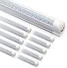 Paquete de 10 Lámparas LED de Taller de 8 pies - Tubo LED T8 Integrado de 90W - 6500K 12000LM Forma V Enlazable - Alto Rendimiento - Cubierta Transparente - Enchufar y Usar - Iluminación de 270 Grados para Garaje, Taller, Granero 2