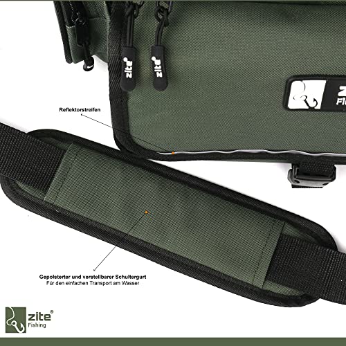 Zite Fishing Angeltasche mit 4 Tackle-Boxen – Angelkoffer Forellen-Tasche Angeln 35cm – System Bag Umhängetasche – Bild 6