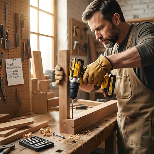 Image of XLNT 21V Cordless Impact Drill Set with 2 Batteries and Fast Charger, 3-in-1 Drill /Screwdriver /Impact Mode, 2-Speed, LED Light,10mm Chuck, Accessories Kit & Carry Case