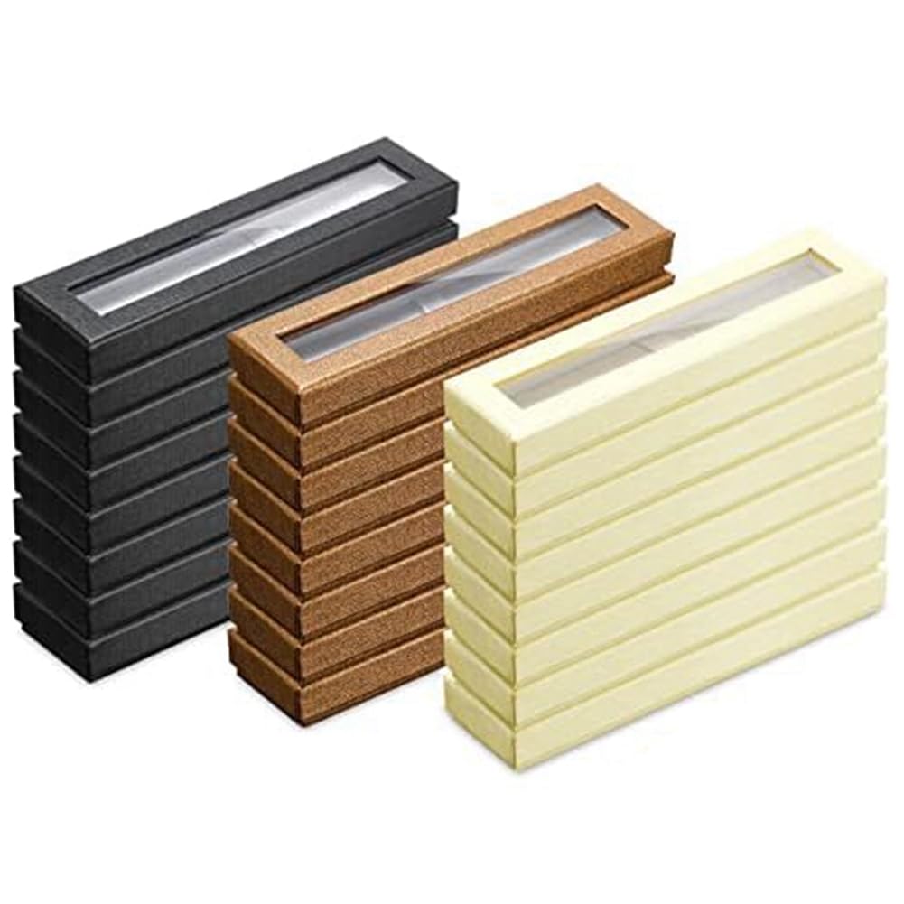 RESFNSE 24 Piece Pen Gift Box Empty Pen Cases + Clear Lid Pen Display Fit For Packing
