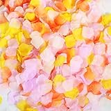 Qroza フラワーシャワー 約1000枚 造花 5色MIX オレンジ ラベンダー イエロー アイボリー ピンク ウェディング 花びら 圧縮 結婚式 入園式 入学式 卒園式 明るさ 元気 【キャンディポップ】