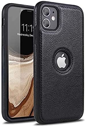 Image of M7 Back Cover Compatible with iPhone 11 Flexible Slim Leather Case for iPhone 11 (Black)