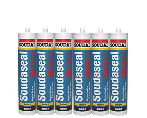 Preisvergleich Produktbild 6x Soudaseal Struktur 1K Hybrid Dichtstoff 290ml weiss