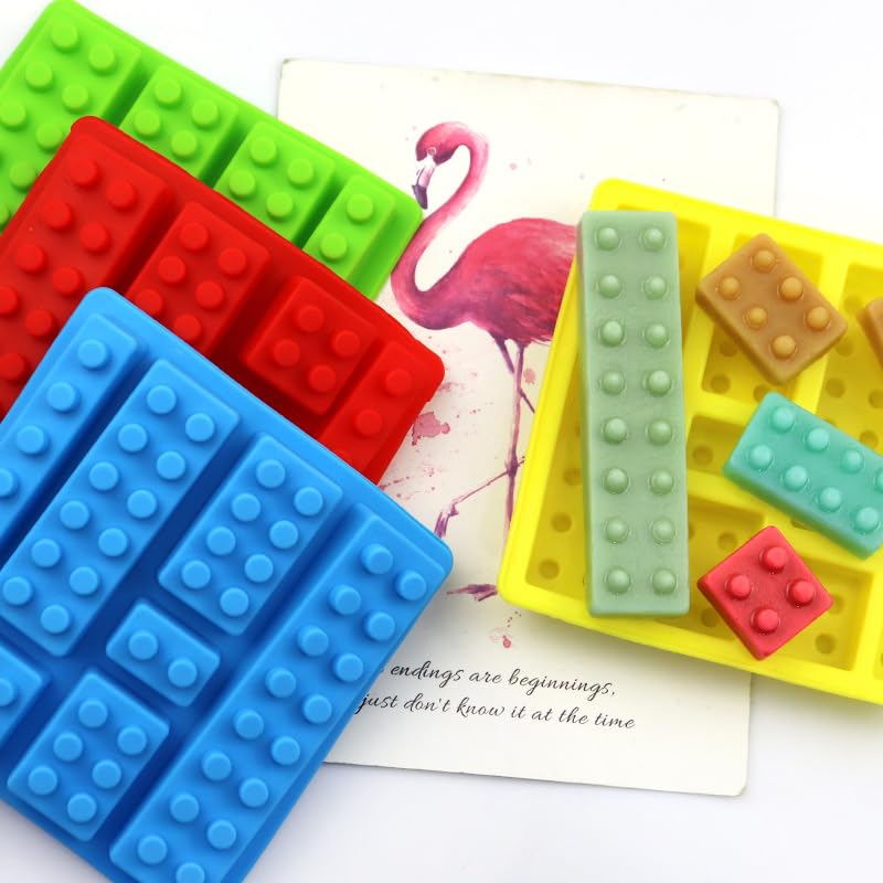 2 Pack Cute Building Block Shaped Silicone Chocolate Candy Cake Mold