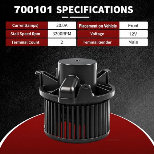 Image of Vetmor 700101 AC Blower Motor with Fan Fits for 2003 2004 2005 2006 Chevy Silverado 1500 2500 Suburban Avalanche GMC Sierra Yukon Cadillac Escalade HVAC Heater Blower Motor