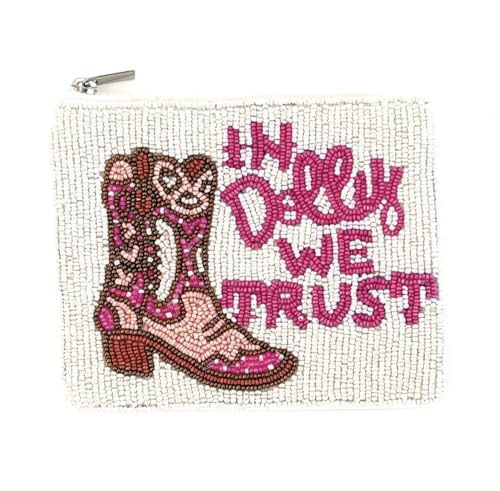 In Dolly We Trust Beaded Coin Pouch, Small Wallet, Small Pouch, Birthday Gift, Gift Card Pouch, Purse to Carry Essentials, Country Music Fan Gift