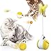 Interactive Cat Toys Catnip Ball Toy,Cat Toys Chaser for Indoor Cats,Cat Balance Swing Car Toy,360 Degree Self Rotating Ball Car Toy (Yellow)