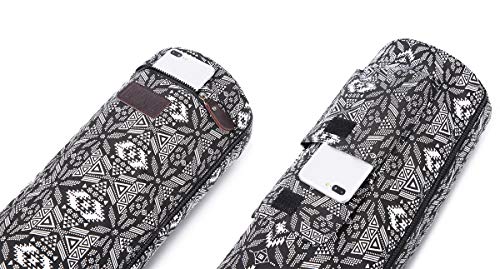 Boence Yoga Mat Bag, Full Zip Exercise Yoga Mat Sling Bag With Sturdy Canvas, Smooth Zippers, Adjustable Strap, Large Functional Storage Pockets - Fits Most Size Mats (Black Bravo) #TOP6