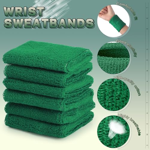 Image of Bememo 12 Pack Wristbands Sweatband for Women Men, Neon Colored Sport Wrist Bands, Tennis Football Basketball Sweatbands, Moisture Wicking Arm Bands for Working Out