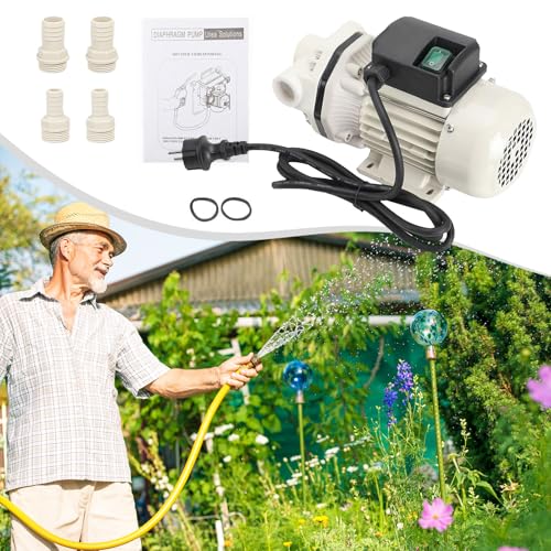 Harnstoffpumpe, 40L/Min Ad-Blue Pumpenset Urea Pump Harnstoff Pump Selbstansaugend Anschlussstücke Membranpumpe 220V - 0,4KW (50Hz) mit 4 Tüllen und 2 Schellen 2950 RPM 1,8m Kabellänge
