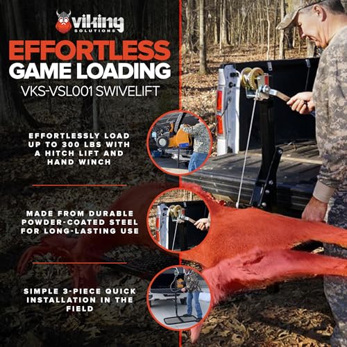 Viking Solutions Hitch Game Hoist, SWIVELIFT Deer Loading and Lifting System with Platform - Portable Hunting Accessories and Equipment for Truck and Pickup Vehicles