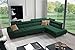 Produktbild All4All Ecksofa mit Schlaffunktion Gonti XI 351 x 217 cm - Schlafsofa mit Bettkasten - Sofa in L-Form - Wohnlandschaft XXL Sofa - Eckcouch Groß - Seite Rechts - Grün - Gewebe - Modern 26