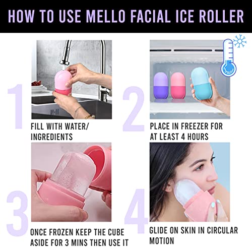Image of MELLO Ice Roller for Face, Ice Roller for Face Massager, Face Ice Roller to Enhance Skin Glow, Shrink & Tighten Pores, Reusable Facial Ice Roller(Pink,Purple)