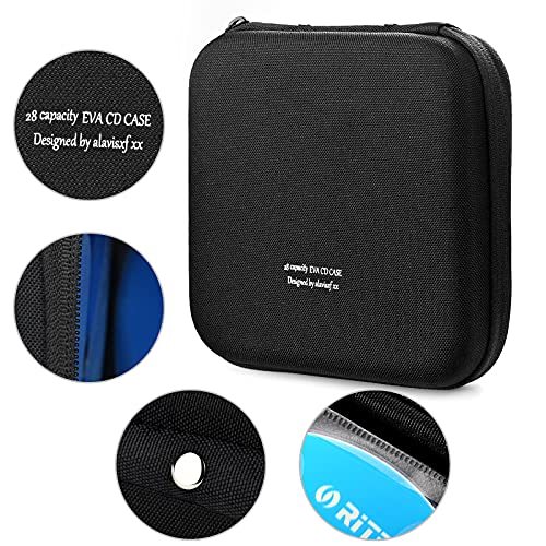 Alavisxf Xx Cd Case, 28 Capacity Eva Protective Dvd Case Portable Zipper Cd Case Holder Disc Storage Organizer Wallet Bag For Car Home Travel (28 Capacity, Black28) #TOP1