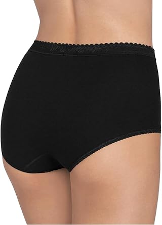 Sloggi 2 Pack Control Maxi High Waisted Cotton Underwear For Women or Lady White Cheeky Ladies Panties Briefs Knickers Pants