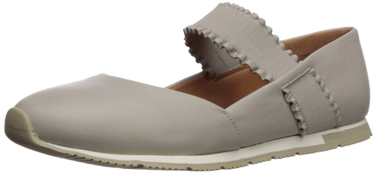 Gentle Souls Women's Luca Ruffle Strap Ballet Flat, Grey, 4 UK
