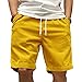 Xernbit Mens Corduroy Shorts Lightweight Summer Casual Classic Fashion Solid Color Drawstring Waisted Bermuda Shorts with Pockets Yellow XL