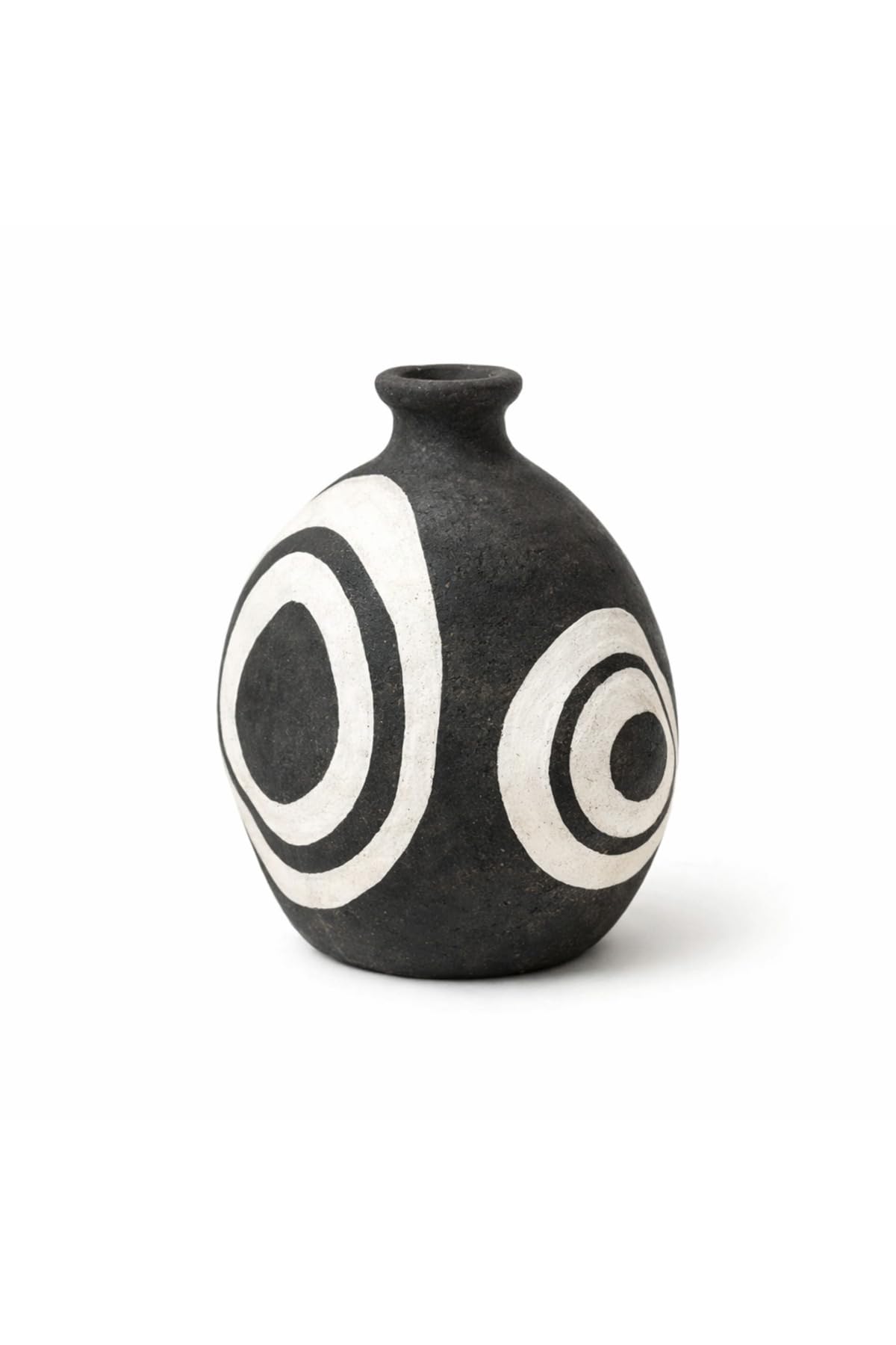Terra Cotta Vase Decorative Black and White Pottery Vase Rustic Farmhouse Decor - Siyah, Beyaz, One Size