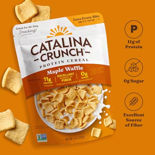 Image of Catalina Crunch Protein Cereal, Maple Waffle, 9 oz Bag (Pack of 2)