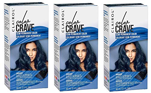 Clairol Color Crave Semi-permanent Hair Color, Indigo (3-PACK)