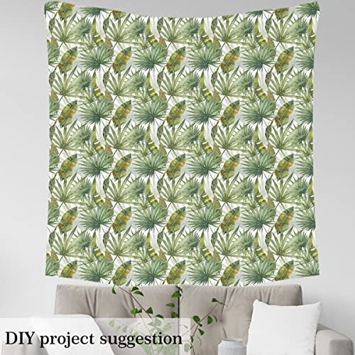 Green Leaves Fabric by The Yard Watercolor Tropical Palm Leaf Botanical Fabric for Girls Boys Kids Upholstery and Home DIY Projects Farmhouse Style Rustic Plant Fabric for Sewing Hobby,1 Yard - Image 4