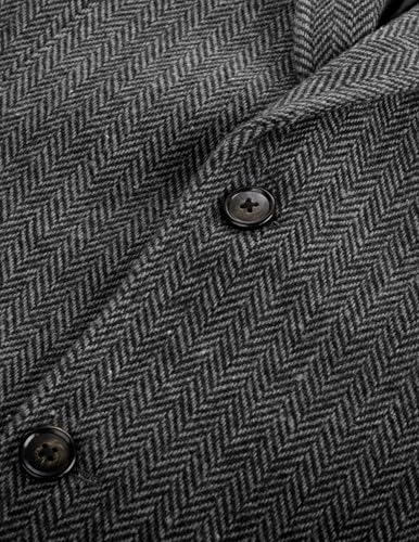 Image of PJ PAUL JONES Mens Herringbone Blazer Vintage Tweed Wool Blend Sport Coat Jacket