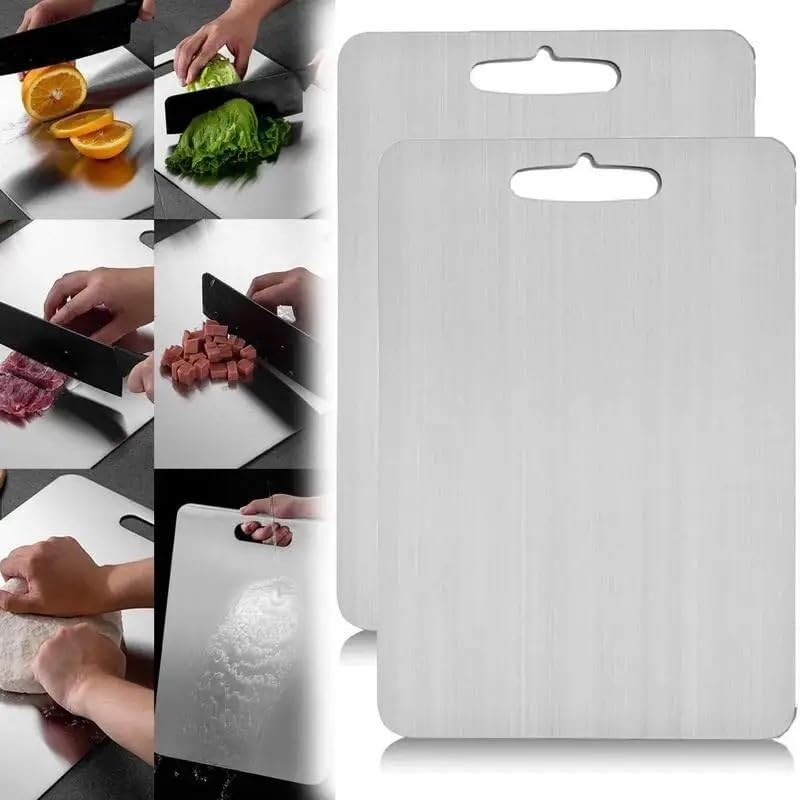 Planche a decouper en titane anti odeur plateau de service extra large rectangulaire - 7