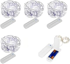 ZNYCYE 50 LED Fairy Lights with Timer, 8.2Ft 8 Modes Battery Operated, 4 Pack Mini Led String Lights for DIY Wedding Bedroom Mason Jar Vases Table Party Christmas Decoration (Cool White)