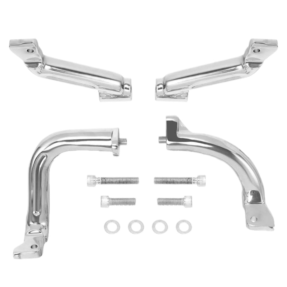 Quqkuazaf Chrome Front Driver Floorboard Footboard Mount Bracket Kit Compatible With Harley-Davidson Touring Road King Street Ultra Limited 2017-2024(Chrome)