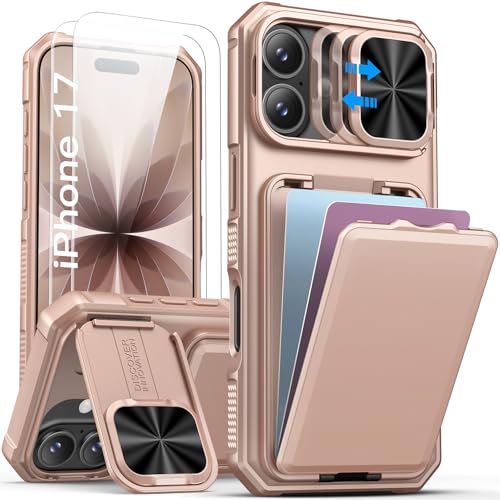 Image of SSLOTSCASE for iPhone 17 Case with 2X Screen Protector, Rose Gold