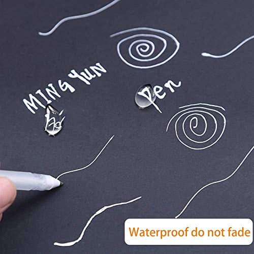 10 Pezzi Penne Gel Bianche Punta Fine,0.8mm Penna