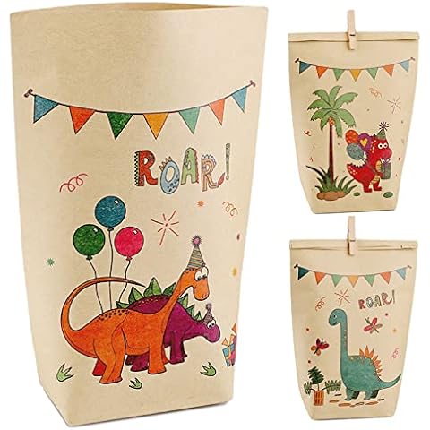 Dino Gift Bags Dinosaur Paper Bags for Children Birthday Party Celebration (24) Cover