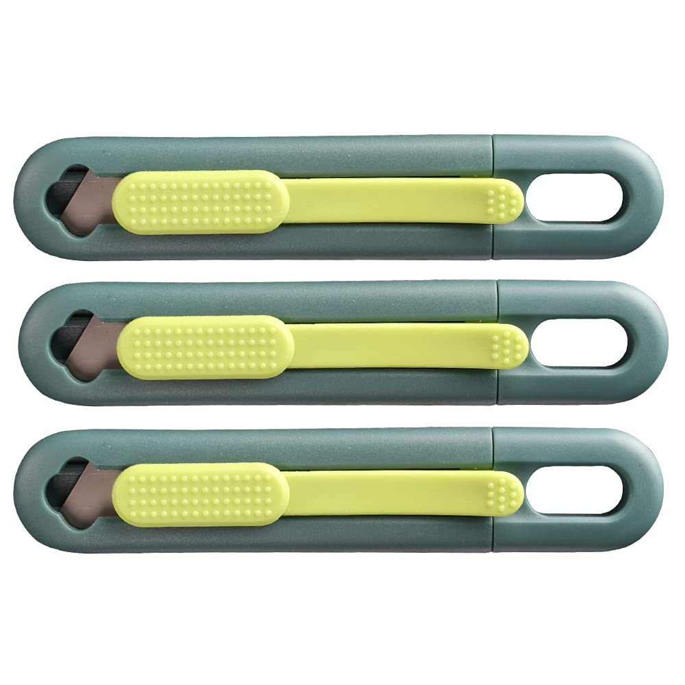 Nova Safety Knife, Utility Knife, Compact Cut, Box Cutter, Ambidextrous Design, Replaceable and Durable Blade, Ideal for Heavy Duty Cut, Warehouse, Home, for Cutting Boxes, Cartons, Parcels. (3 Pack)