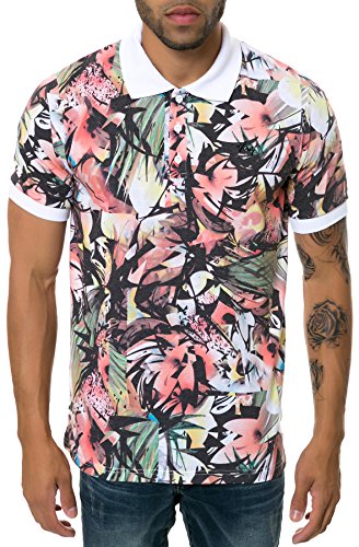 LRG Men's Jackie Oasis Short Sleeve Polo, White, X-Large