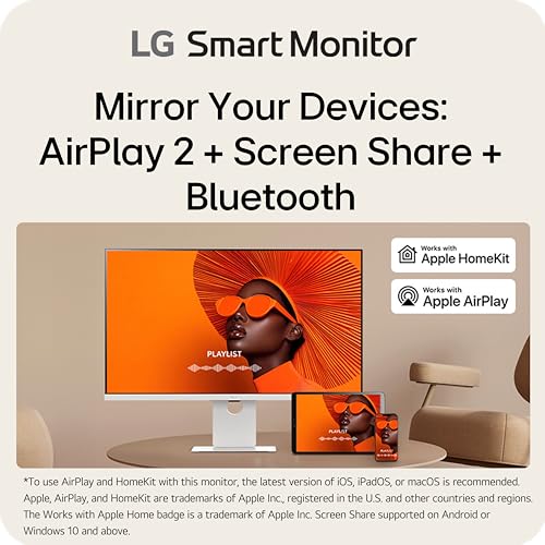 LG 37U730SA-W 37-inch Smart 4K UHD (3840 x 2160) IPS Computer Monitor, 60Hz, HDR10, webOS, Built-in Speaker, Airplay 2, Screen Share, HDMI, USB Type-C PD 65W, Tilt/Height/Swivel Stand, White - Image 6