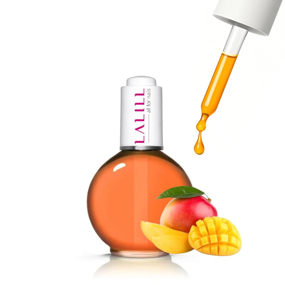 LALILL Nail Cuticle Oil 75ml - Nagelhautöl Mango – Nagelpflegeöl mit Mandelöl & Pfirsichkernöl – Veganes Maniküre Öl für Nagelhaut & Nägel – mit Pipette für präzise Dosierung