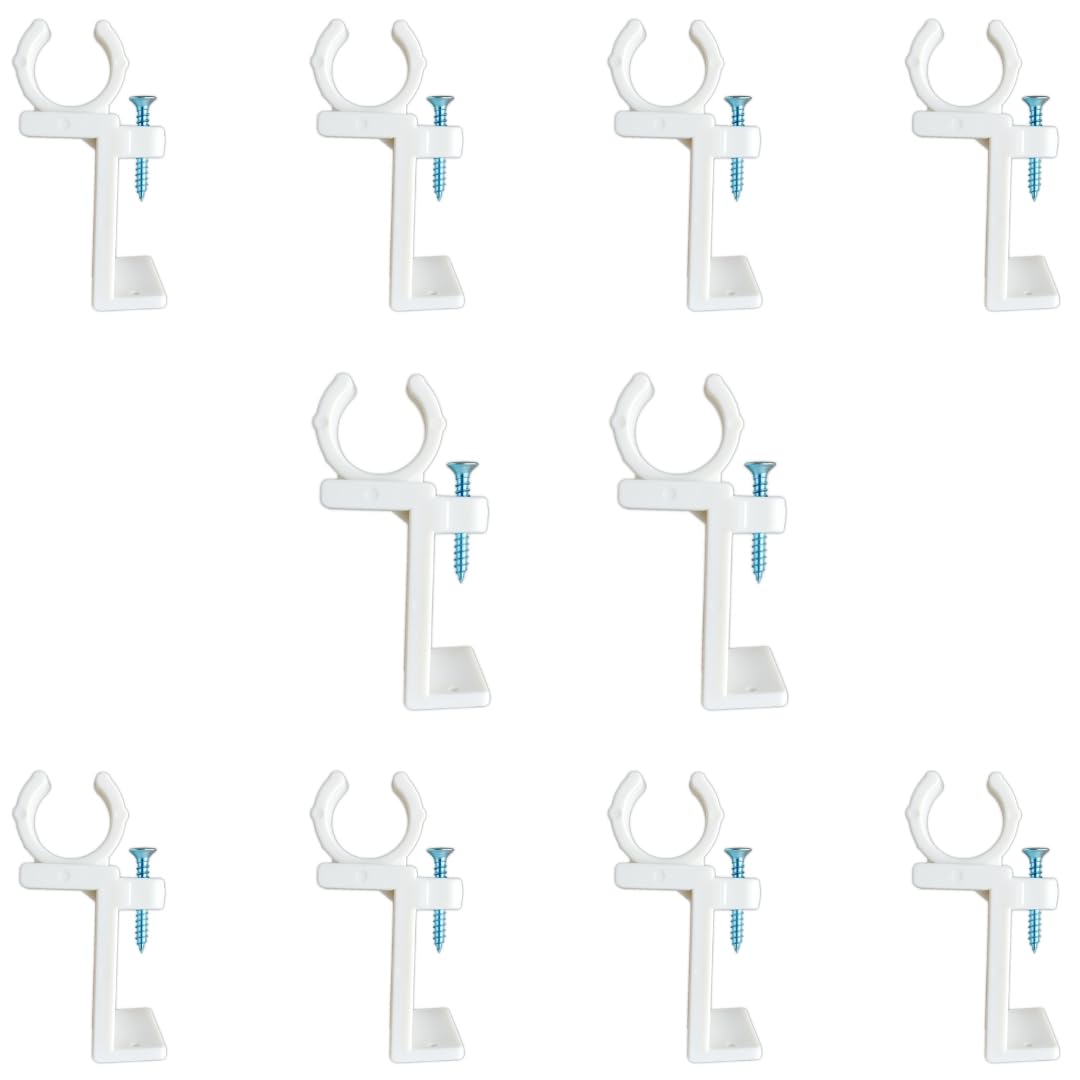 Solar Panel Cleaning Rod Clamp Holder, 15mm Thick Nylon, 25-35mm Universal Fit, Pack of 10, White-image-12