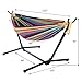 ONCLOUD 550 LBS Capacity Double Hammock with Stand Included with Portable Carrying Bag, Heavy Duty 2-Person Hammock for Outdoors & Indoors - Desert Stripe, Series TDCTZ1 - Rainbow Stripe