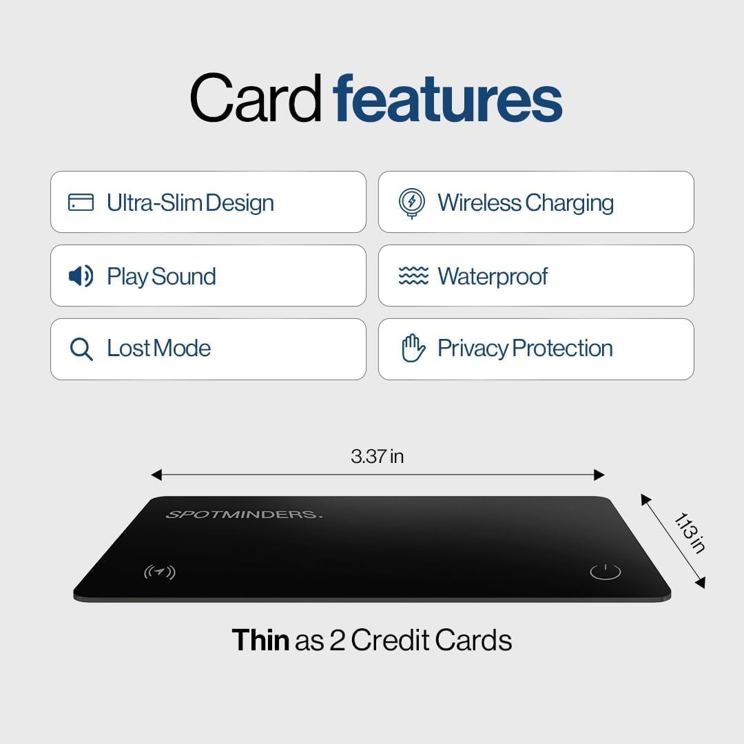 SPOTMINDERS Apple MFi Certified Wallet Tracker Works With Apple Find My Tracking Card for Wallet Card Rechargeable IP68 Waterproof 0.07in Slim iPhone Item Finder for Luggage Tags Purse Gifts for Women - Image 8